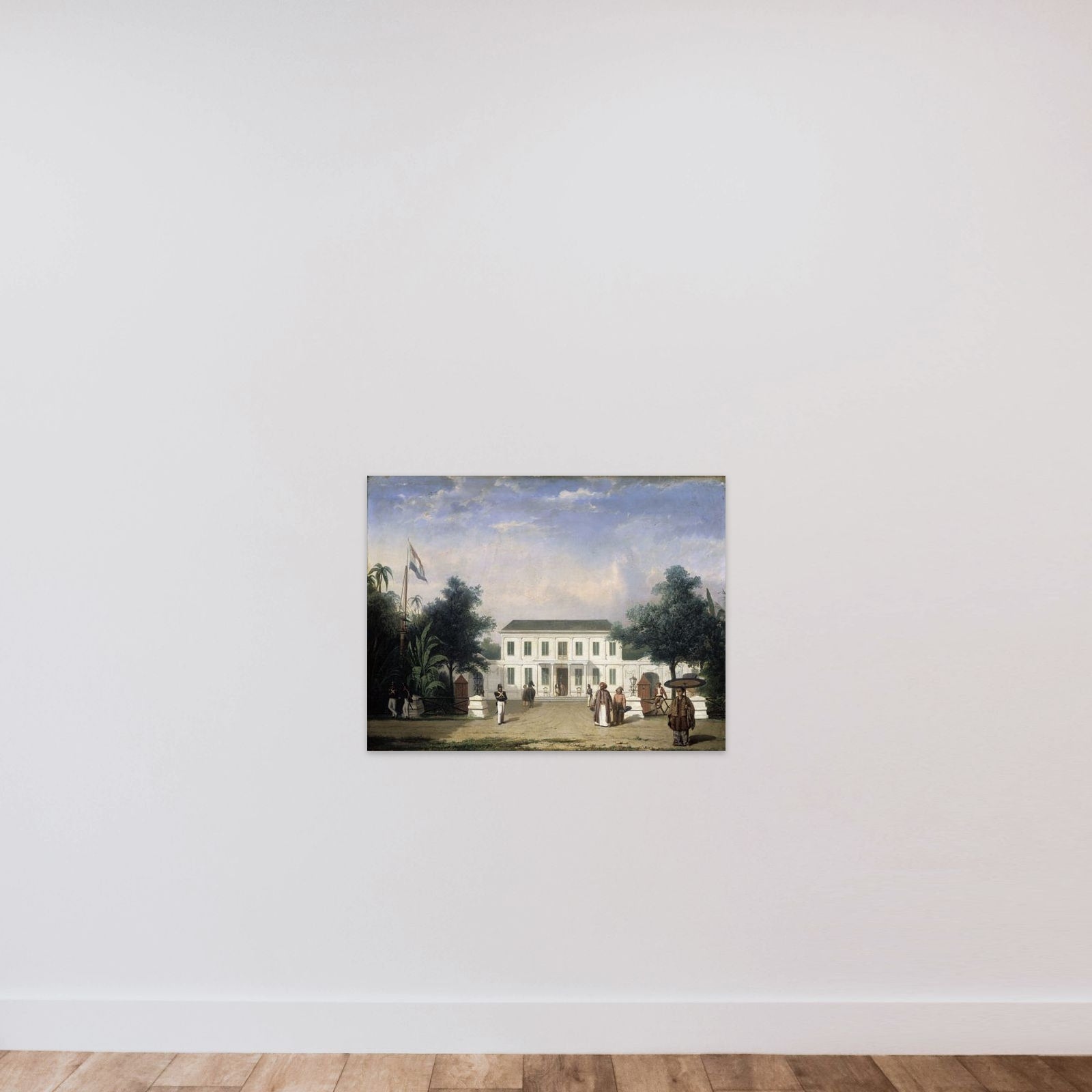 House on the Rijswijk, Batavia (Jalan Veteran) unframed — shown to scale