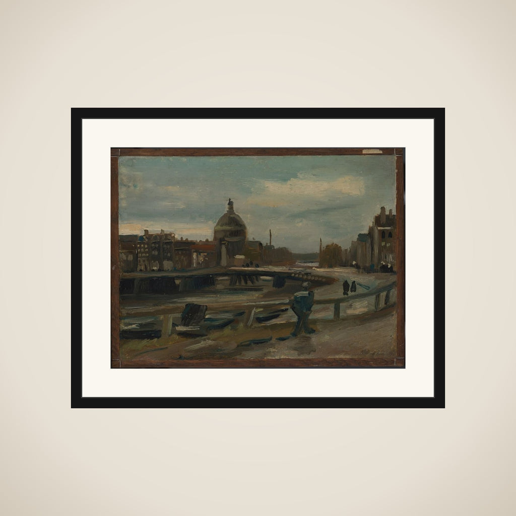 The Singel near the Lutheran Church in Amsterdam framed