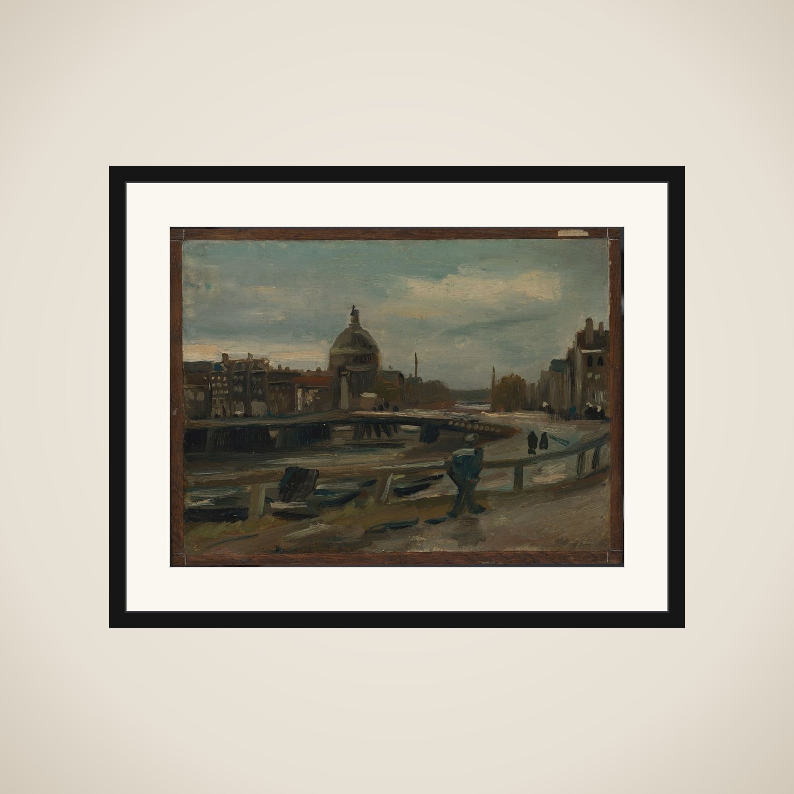 The Singel near the Lutheran Church in Amsterdam framed