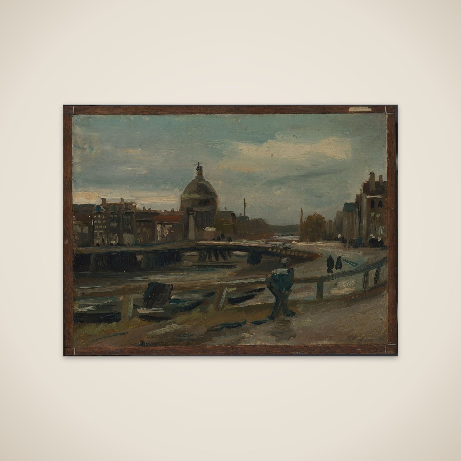 The Singel near the Lutheran Church in Amsterdam unframed print