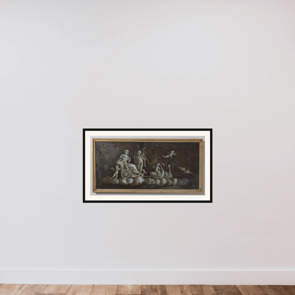 Venus op zegewagen framed — shown to scale