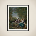 Genre Scene with Elegant Young Couples in a Landscape framed