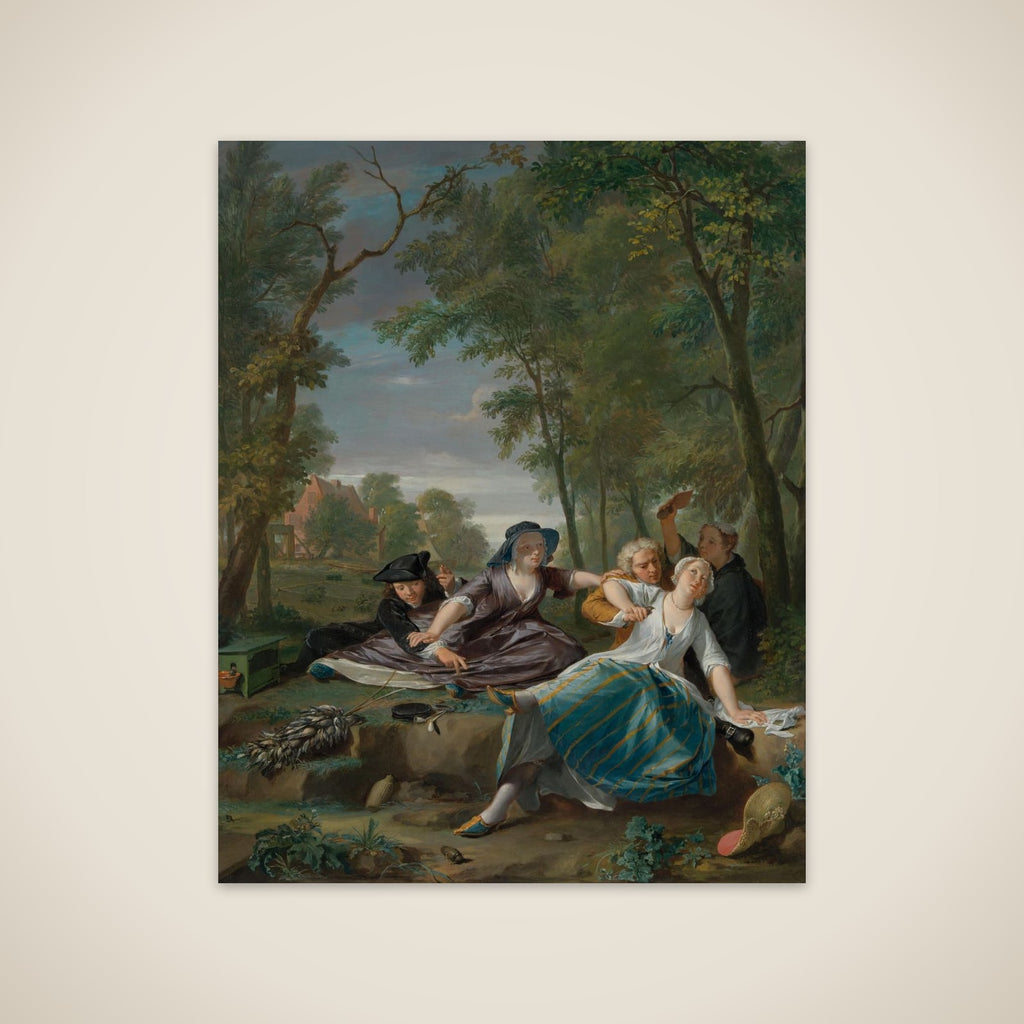 Genre Scene with Elegant Young Couples in a Landscape unframed print