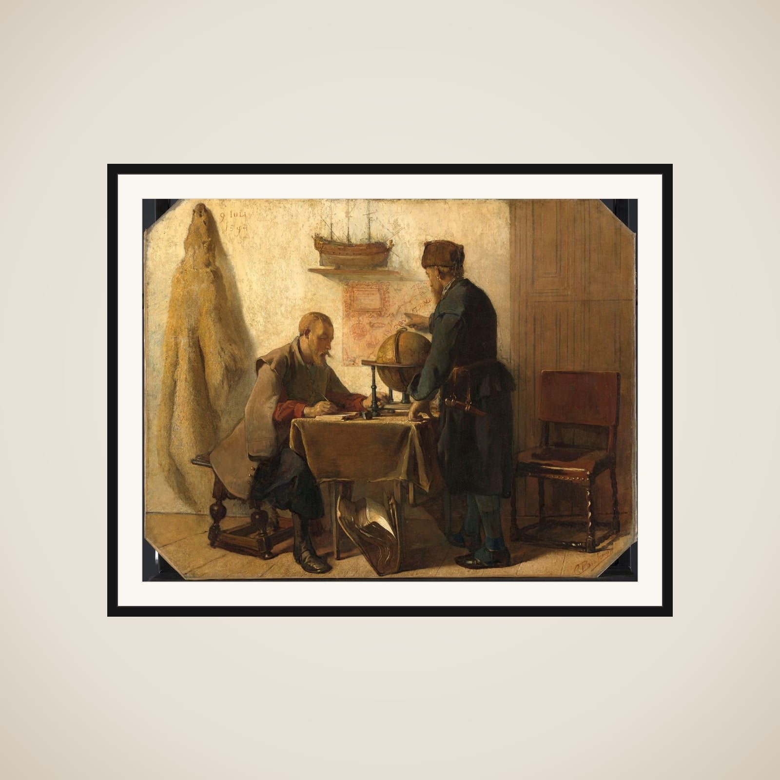 Heemskerck and Barents Planning their Second Expedition to the Far North framed