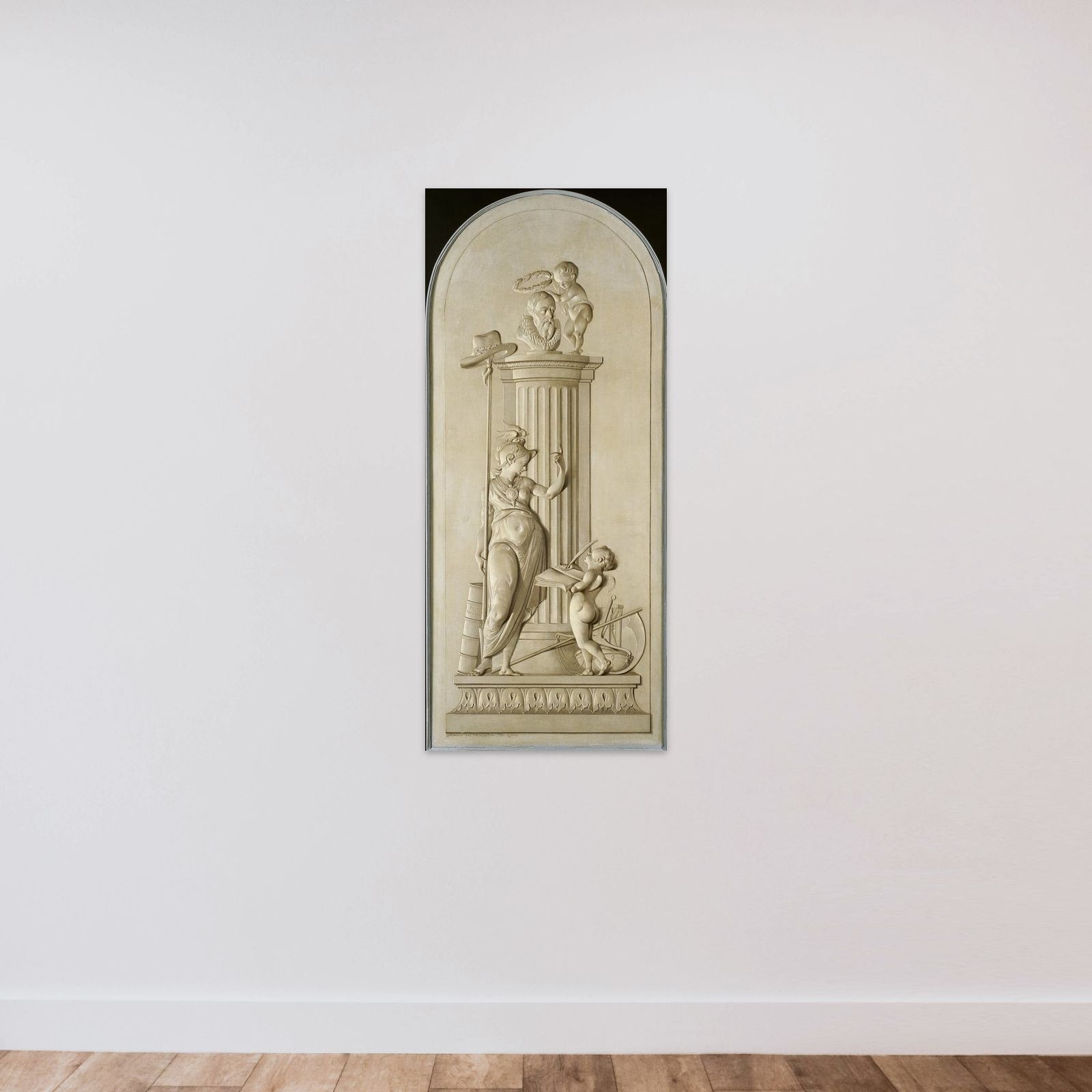 Allegory of Freedom unframed — shown to scale