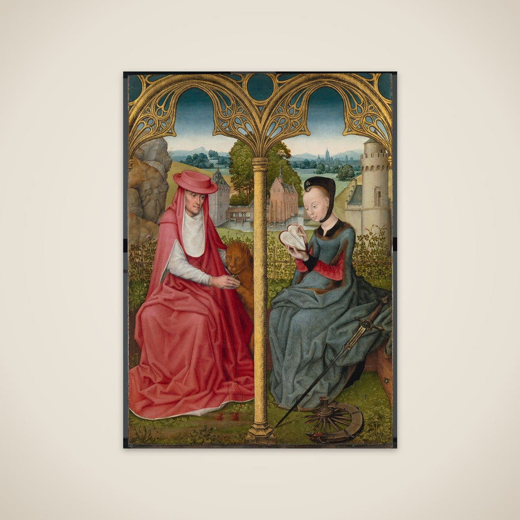 St Jerome and St Catherine of Alexandria, Bruges or Brussels, c. 1480-1490 unframed print