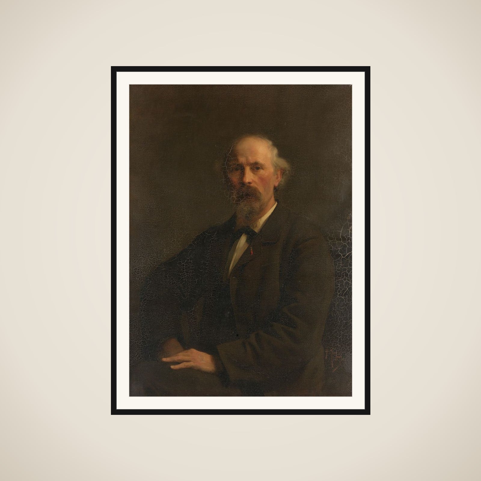 Portrait of Pieter Stortenbeker (1828-1898), kunstschilder framed