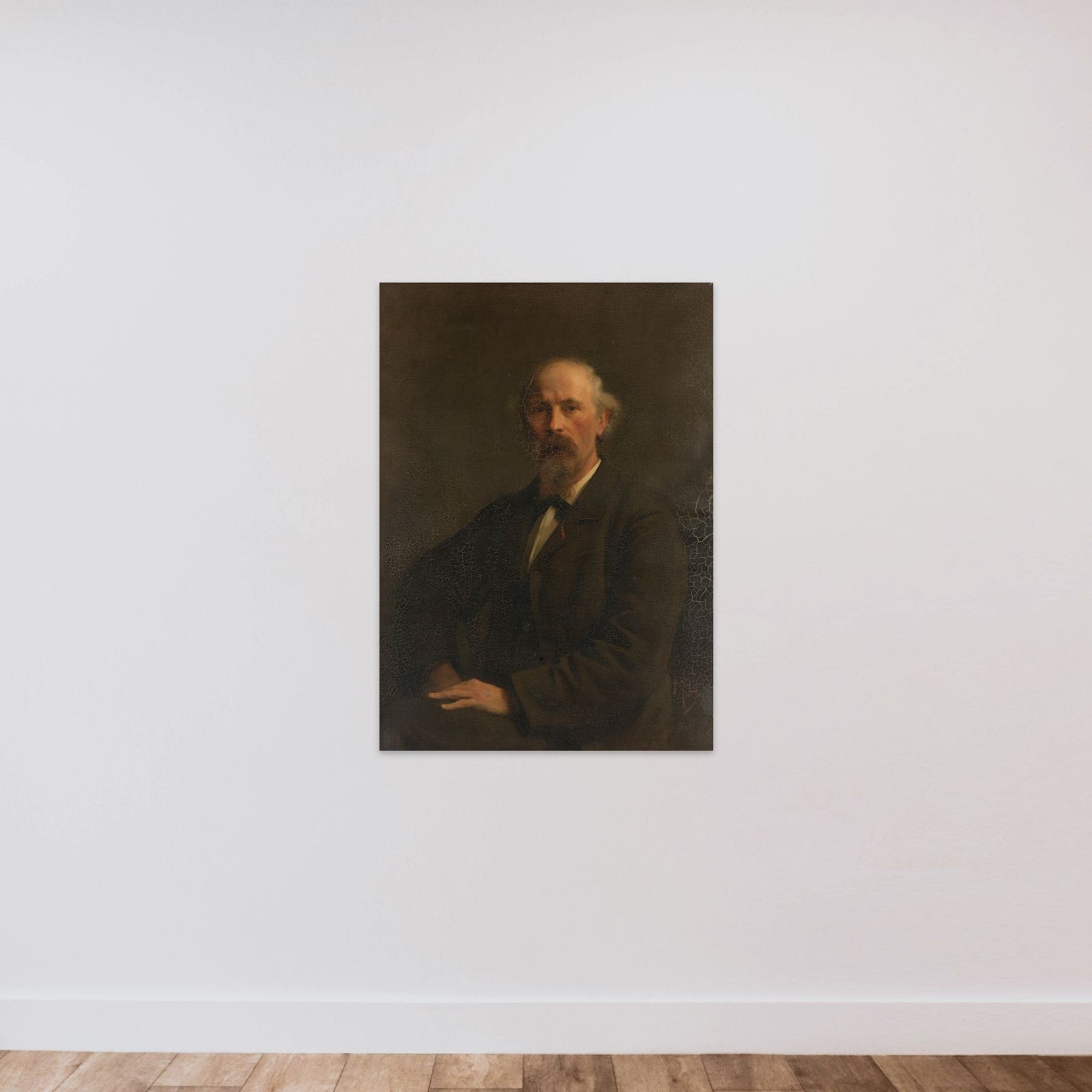 Portrait of Pieter Stortenbeker (1828-1898), kunstschilder unframed — shown to scale