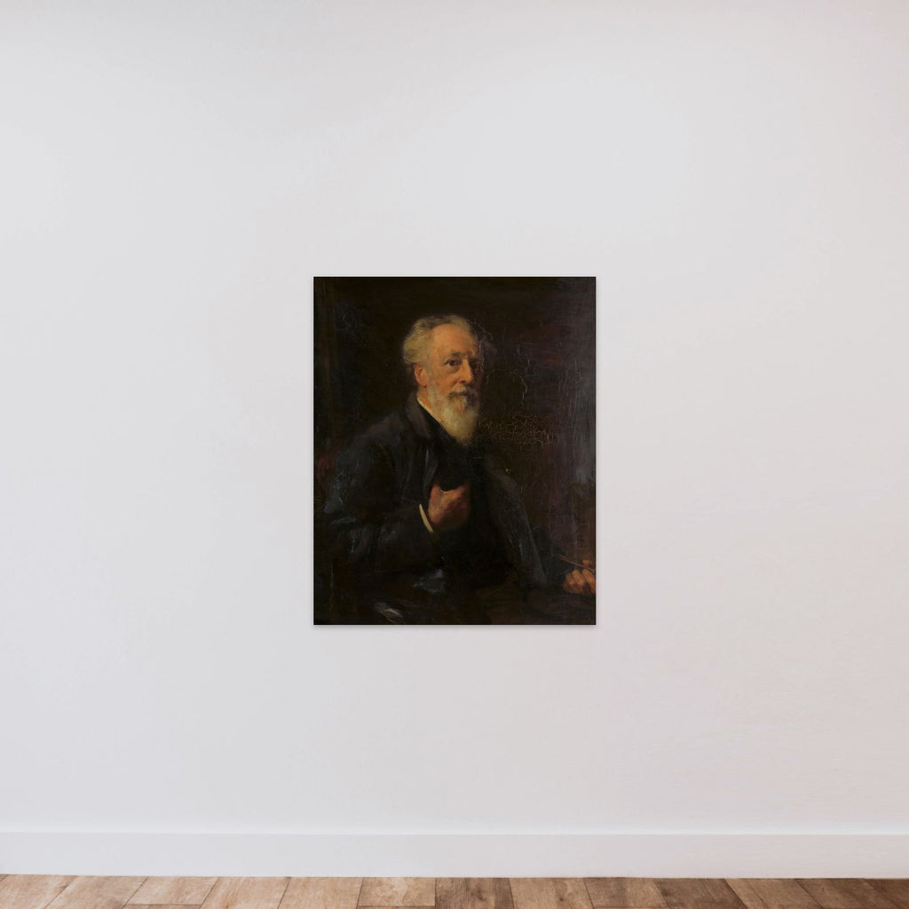 Portrait of J.A.B. Stroebel (1821-1905), kunstschilder unframed — shown to scale