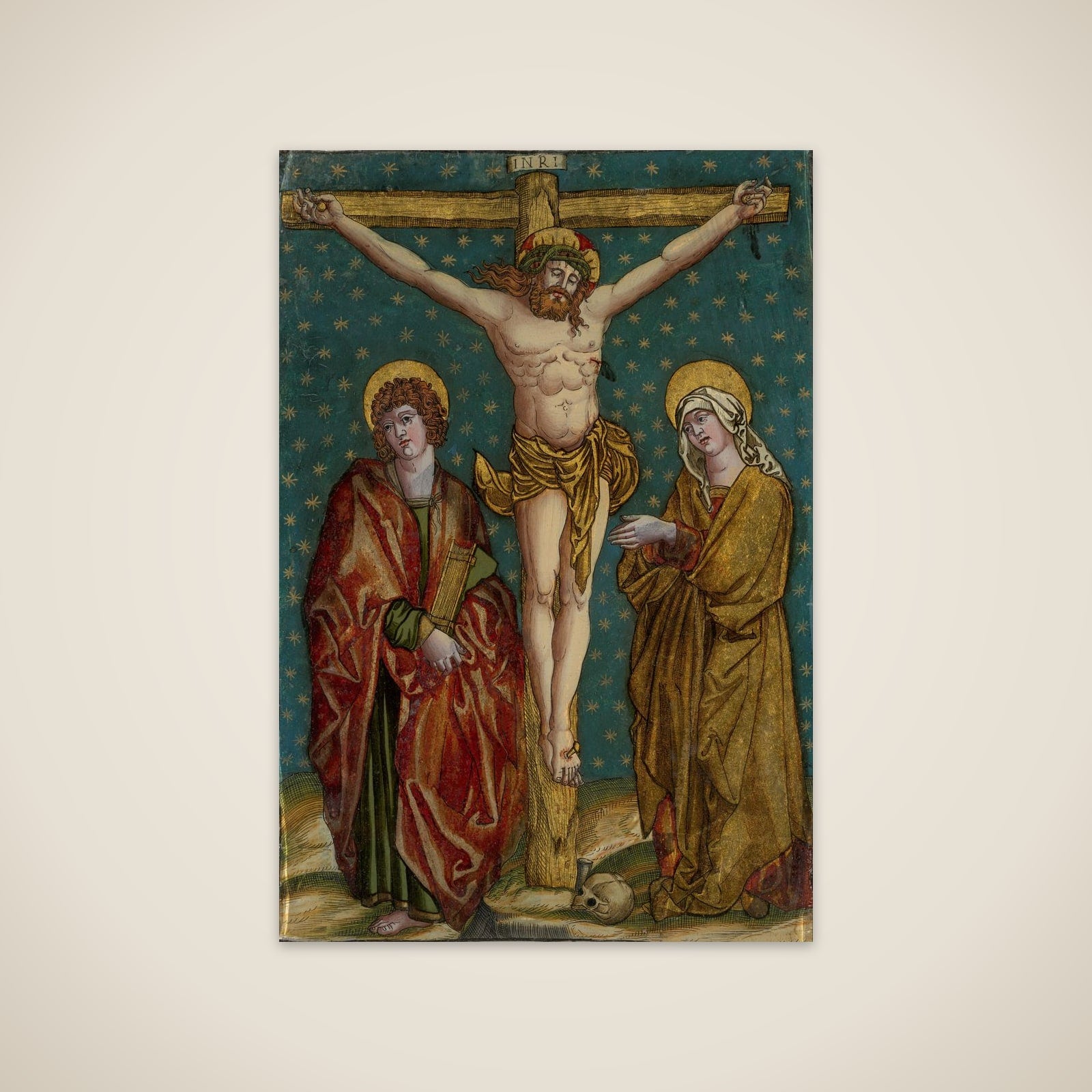 Crucifixion of Christ, with the Virgin and St John unframed print
