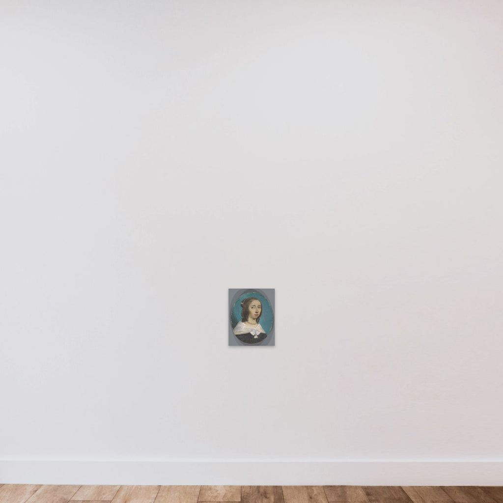 Portrait of een vrouw, mogelijk Anna Maria van Schurman unframed — shown to scale