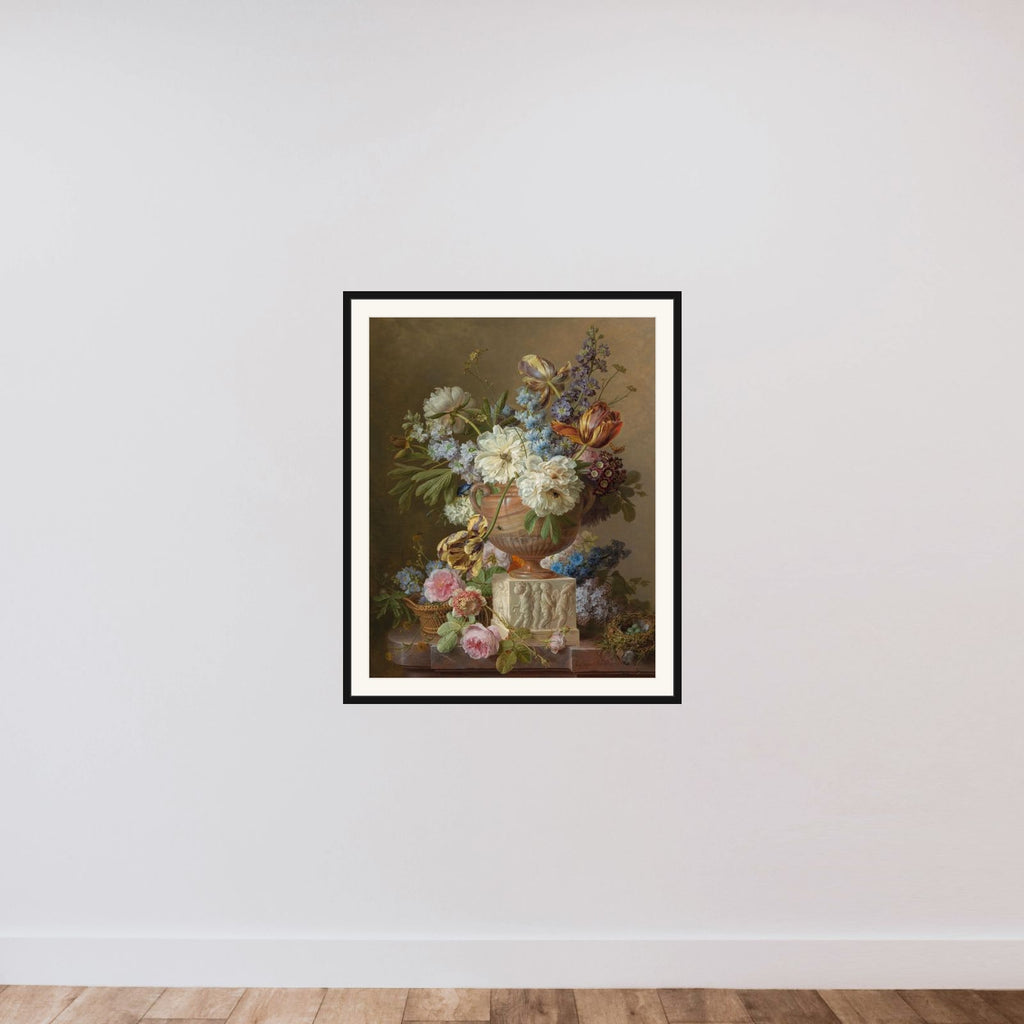Flower Still-life with an Alabaster Vase framed — shown to scale