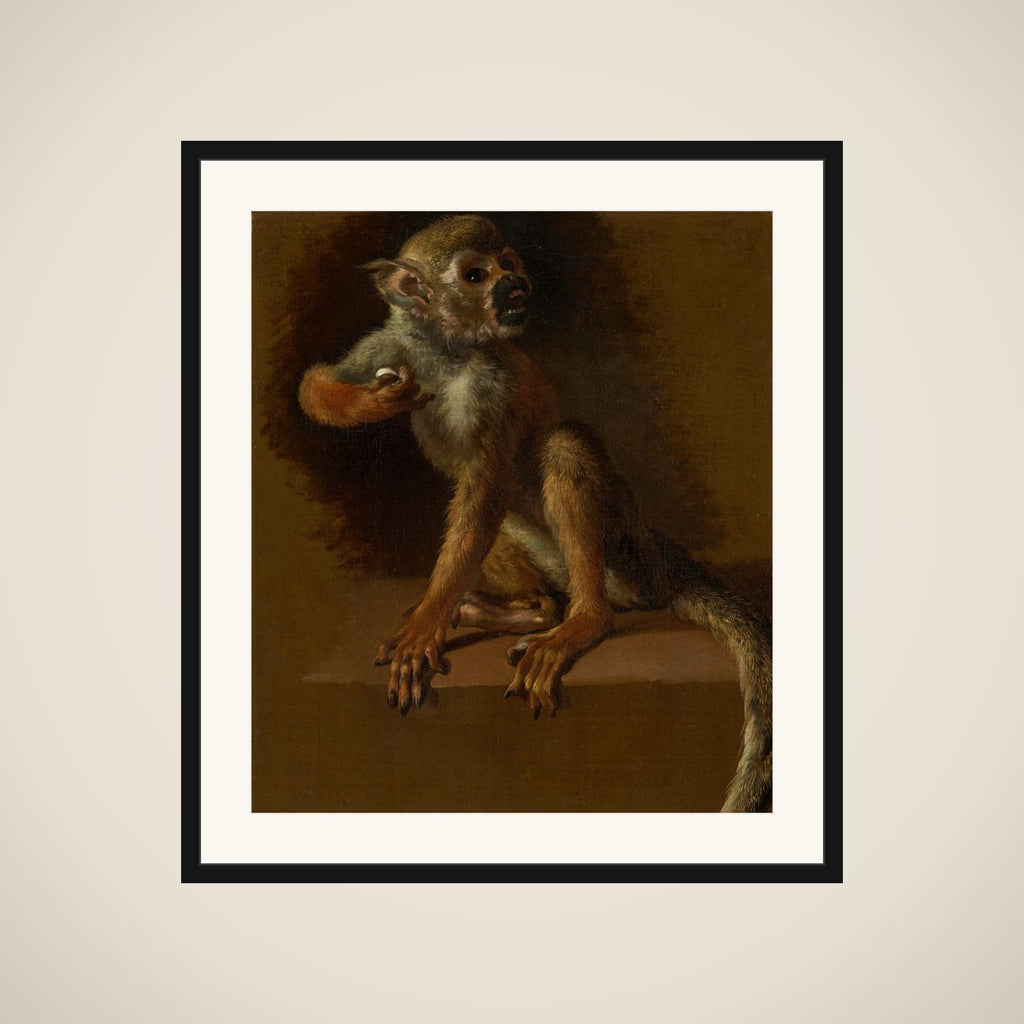 A Seated Monkey framed