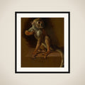 A Seated Monkey framed