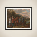 Dutch Merchant with Slaves in a East Indies Hills framed