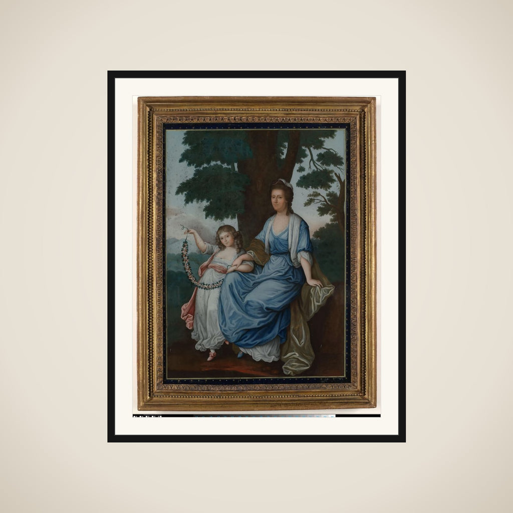 Portrait of Catharina Cornelia Geertruida van Braam Houckgeest, née Van Reede van Oudtshoorn, and her daughter Françoise framed