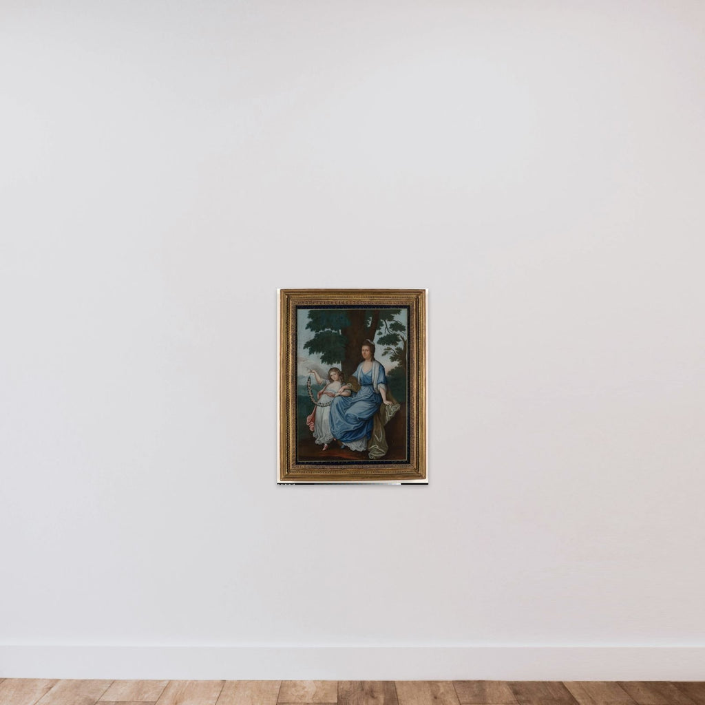 Portrait of Catharina Cornelia Geertruida van Braam Houckgeest, née Van Reede van Oudtshoorn, and her daughter Françoise unframed — shown to scale