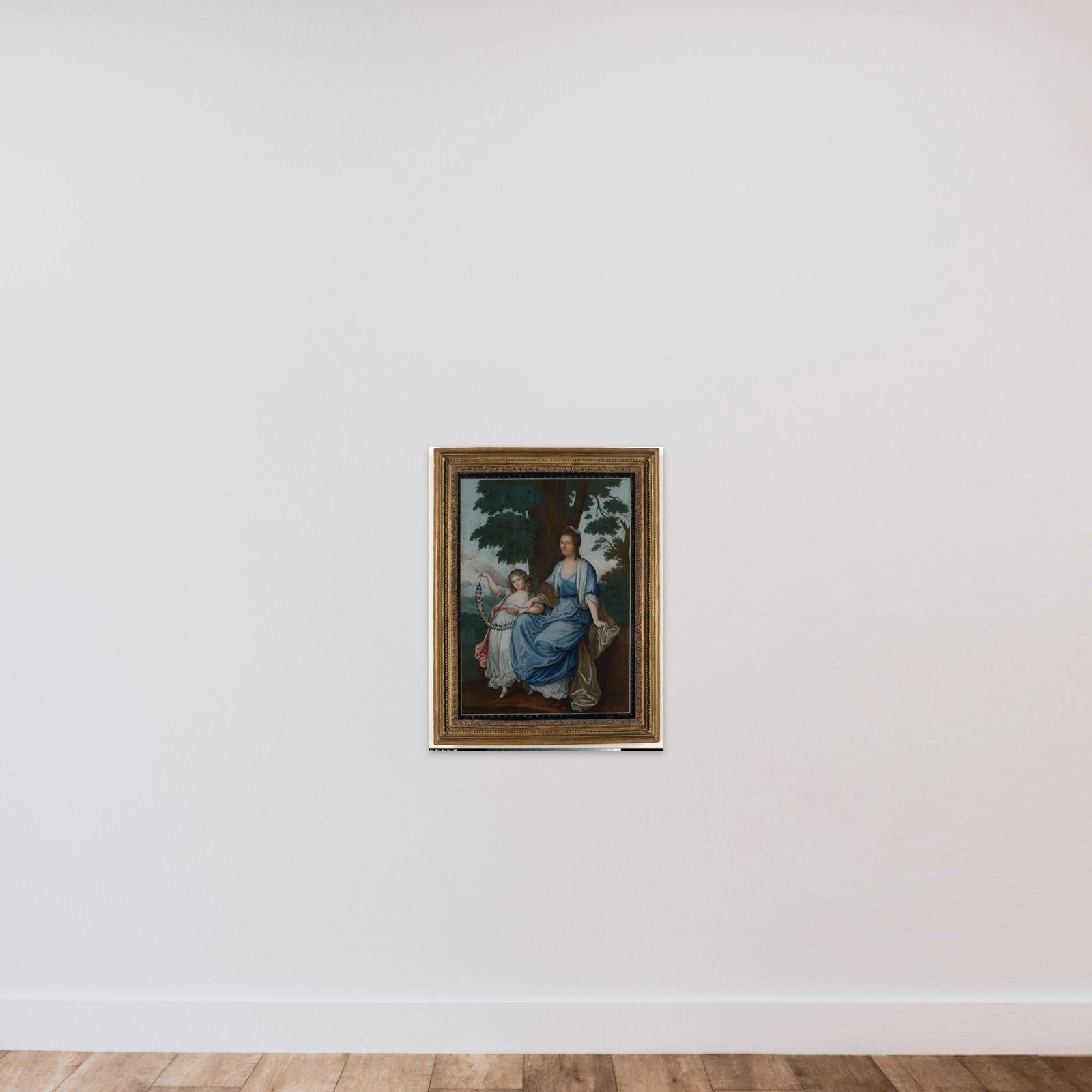 Portrait of Catharina Cornelia Geertruida van Braam Houckgeest, née Van Reede van Oudtshoorn, and her daughter Françoise unframed — shown to scale