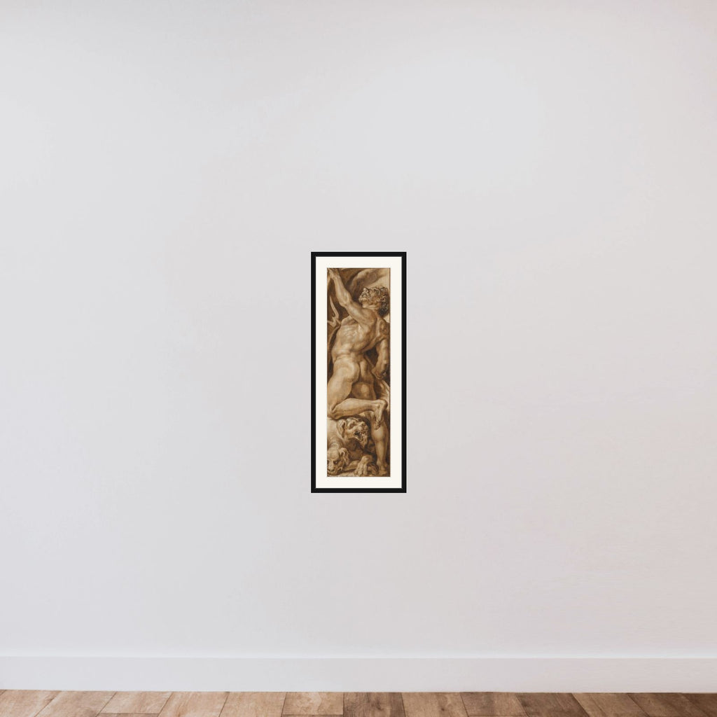 Triumph over Evil: Samson Rending the Lion | Pluto and Cerberus framed — shown to scale