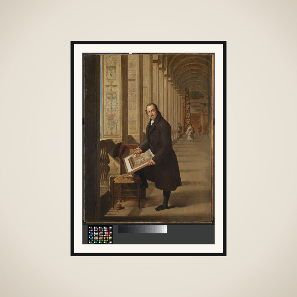 Portrait of Joseph-Charles de Meulemeester in the Loggia of the Vatican framed