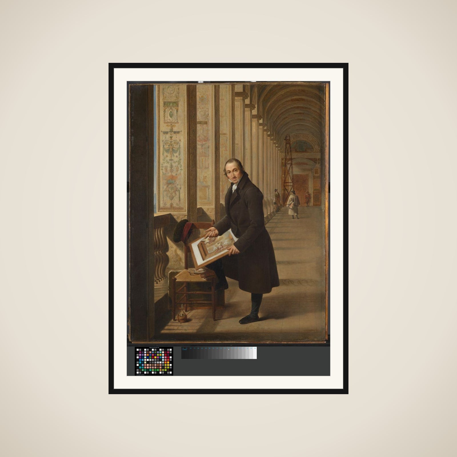 Portrait of Joseph-Charles de Meulemeester in the Loggia of the Vatican framed