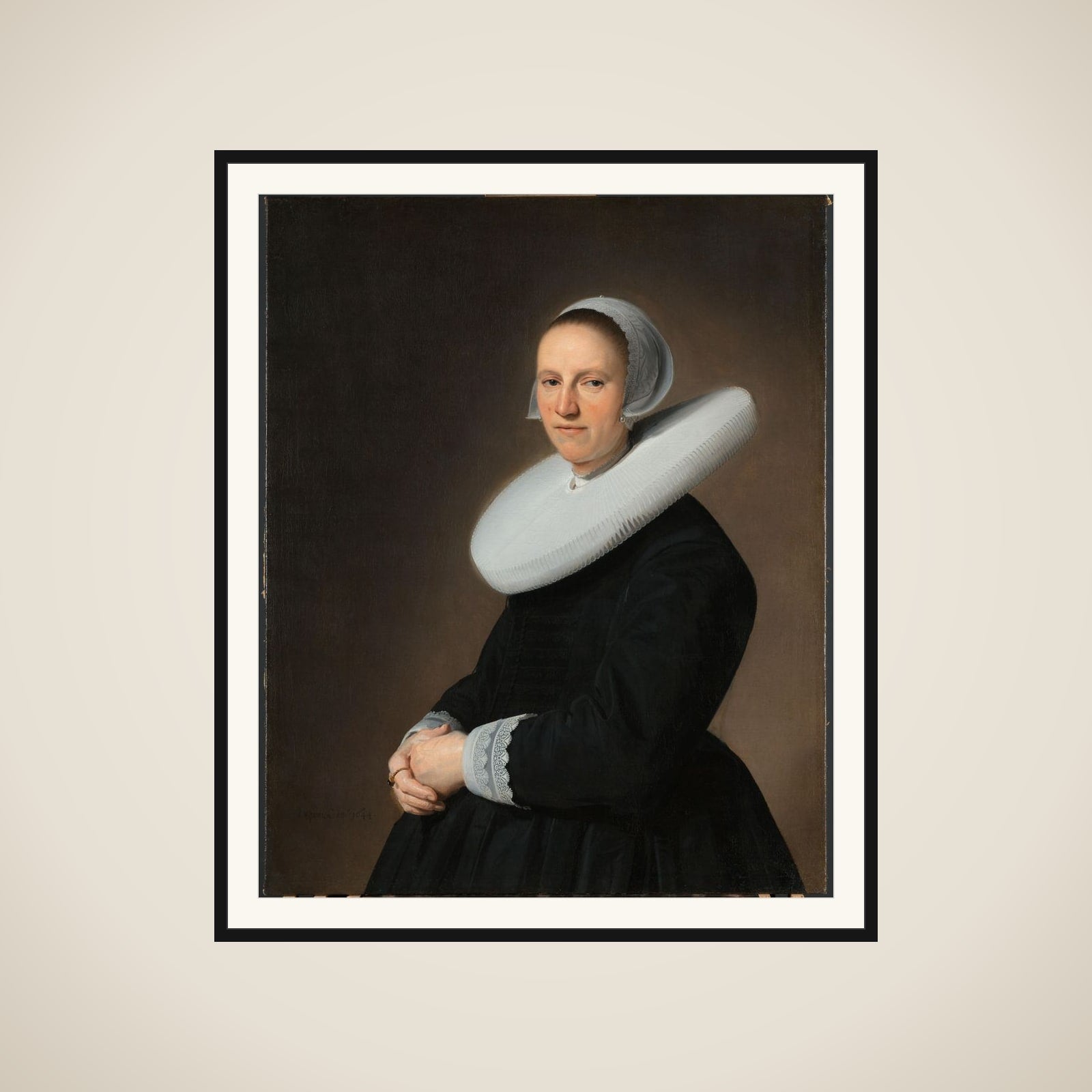 Portrait of Adriana Croes (1599-1656) framed