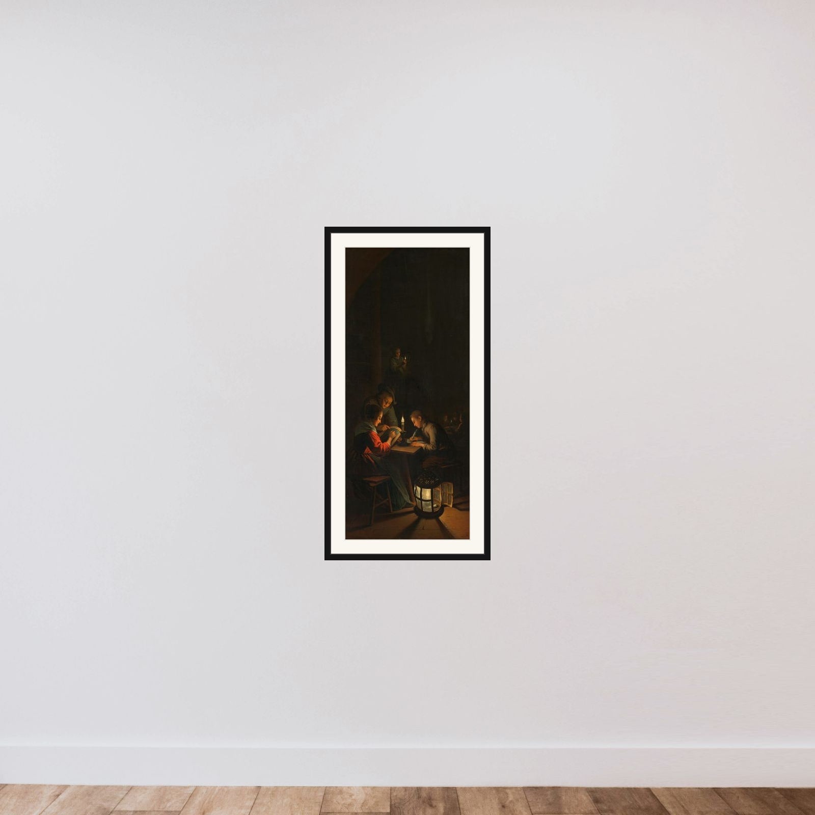 Triptych: Allegory of Art Training framed — shown to scale