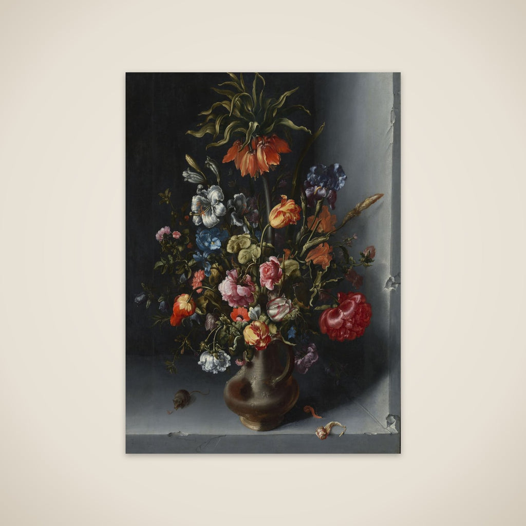 Flower Still Life with a Crown Imperial Fritillary in a Stone Niche unframed print