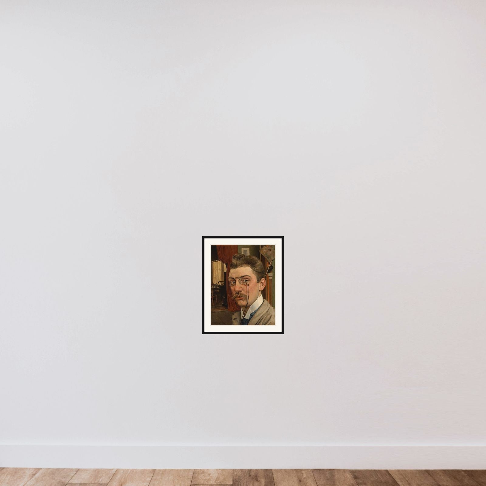 Self-portrait in his Studio framed — shown to scale