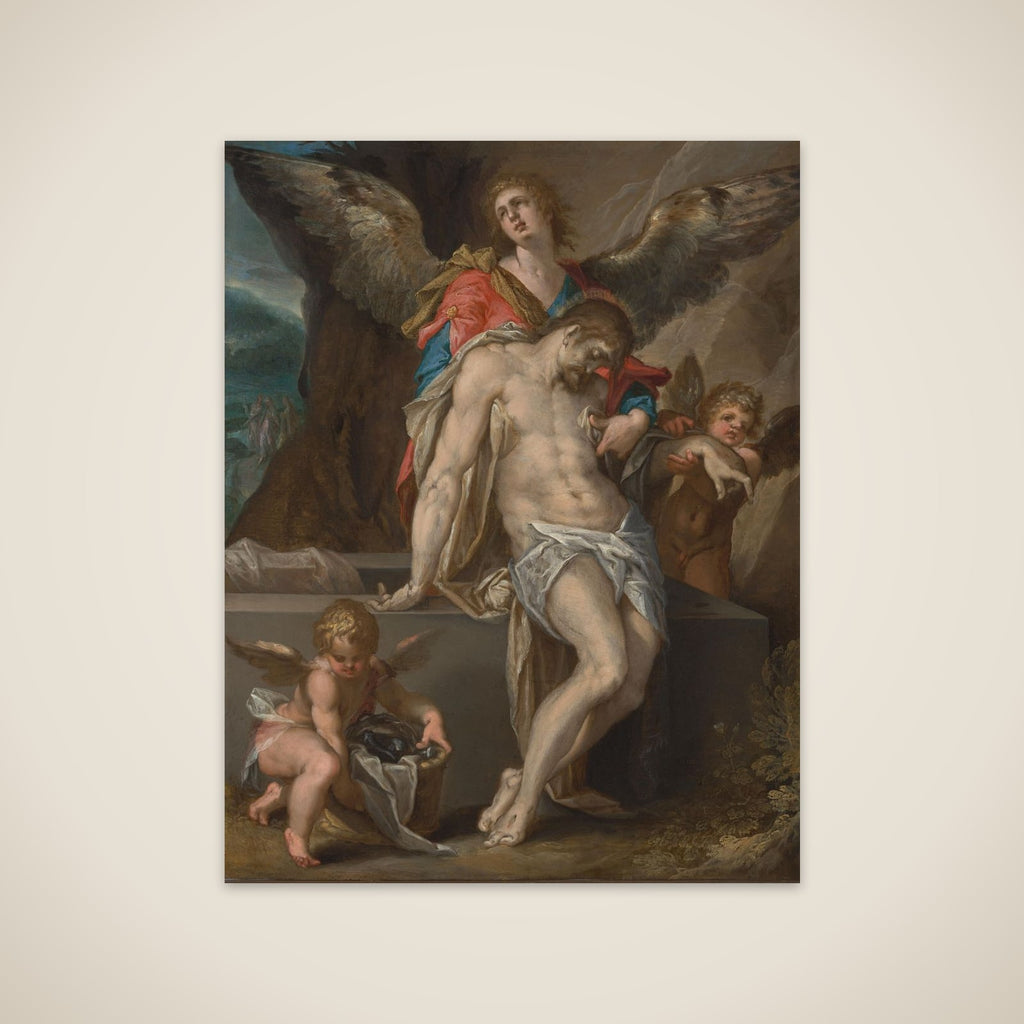The Dead Christ Supported by Angels (Pietà with Angels) unframed print