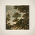 Behangselschildering van een Hollands landschap with een zandweg framed