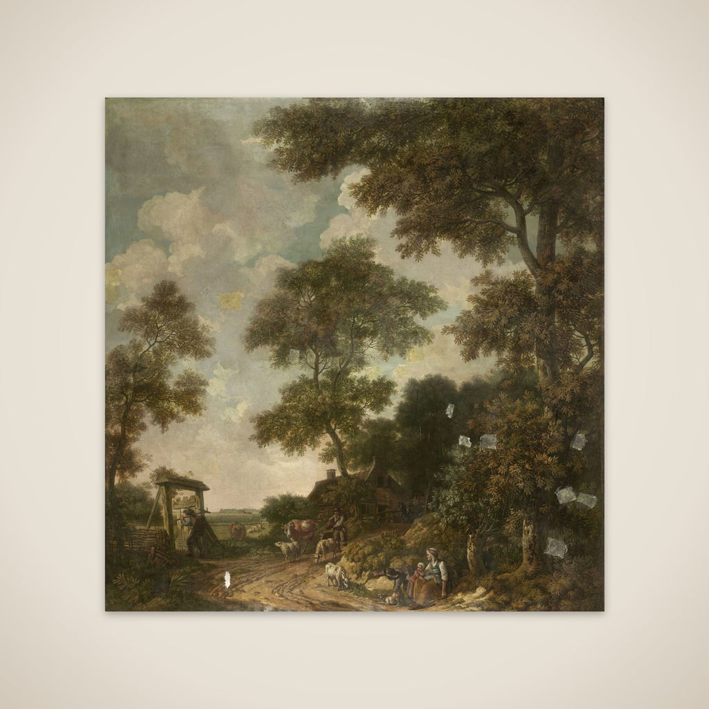 Behangselschildering van een Hollands landschap with een zandweg unframed print