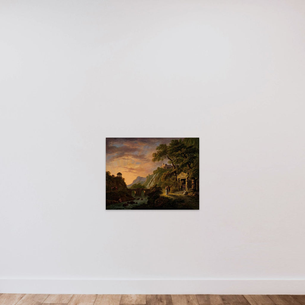 Arcadian Landscape with Setting Sun unframed — shown to scale