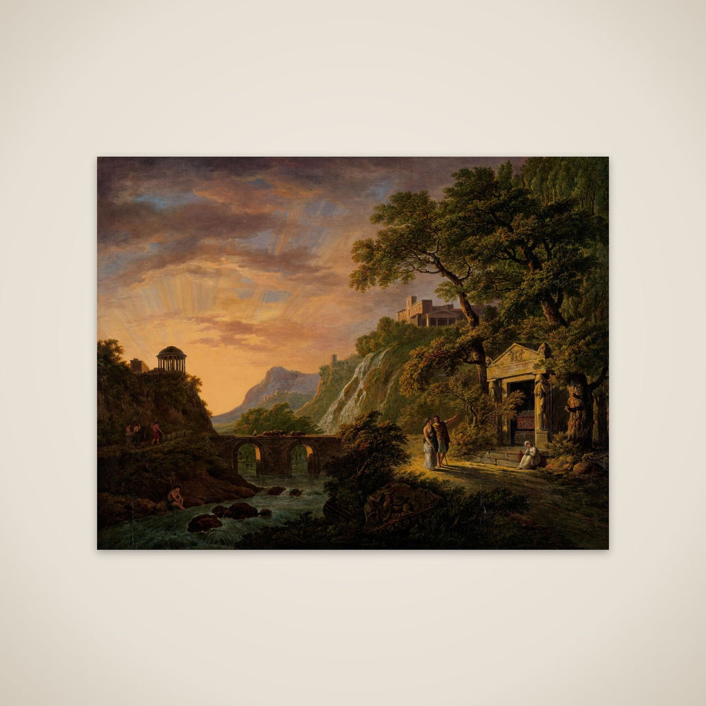 Arcadian Landscape with Setting Sun unframed print