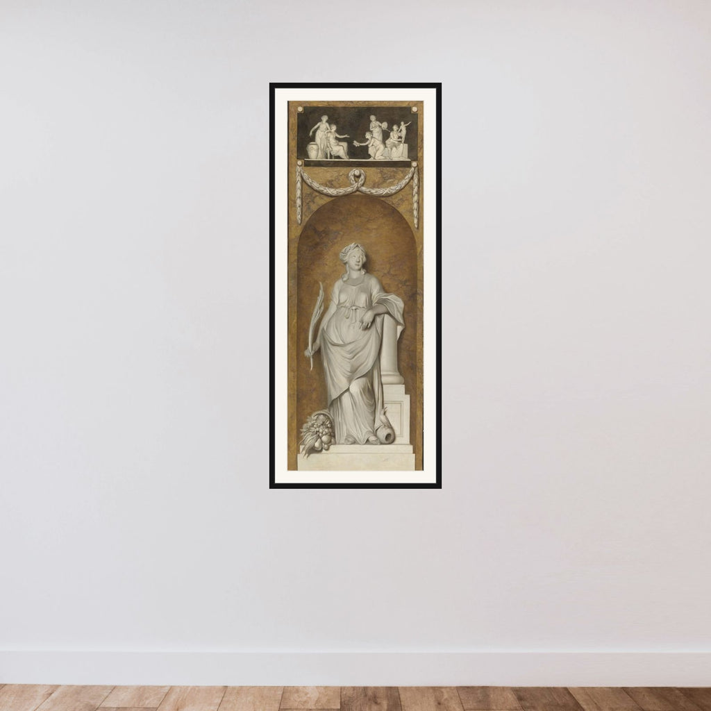 Painted Wall Hanging with Peace framed — shown to scale