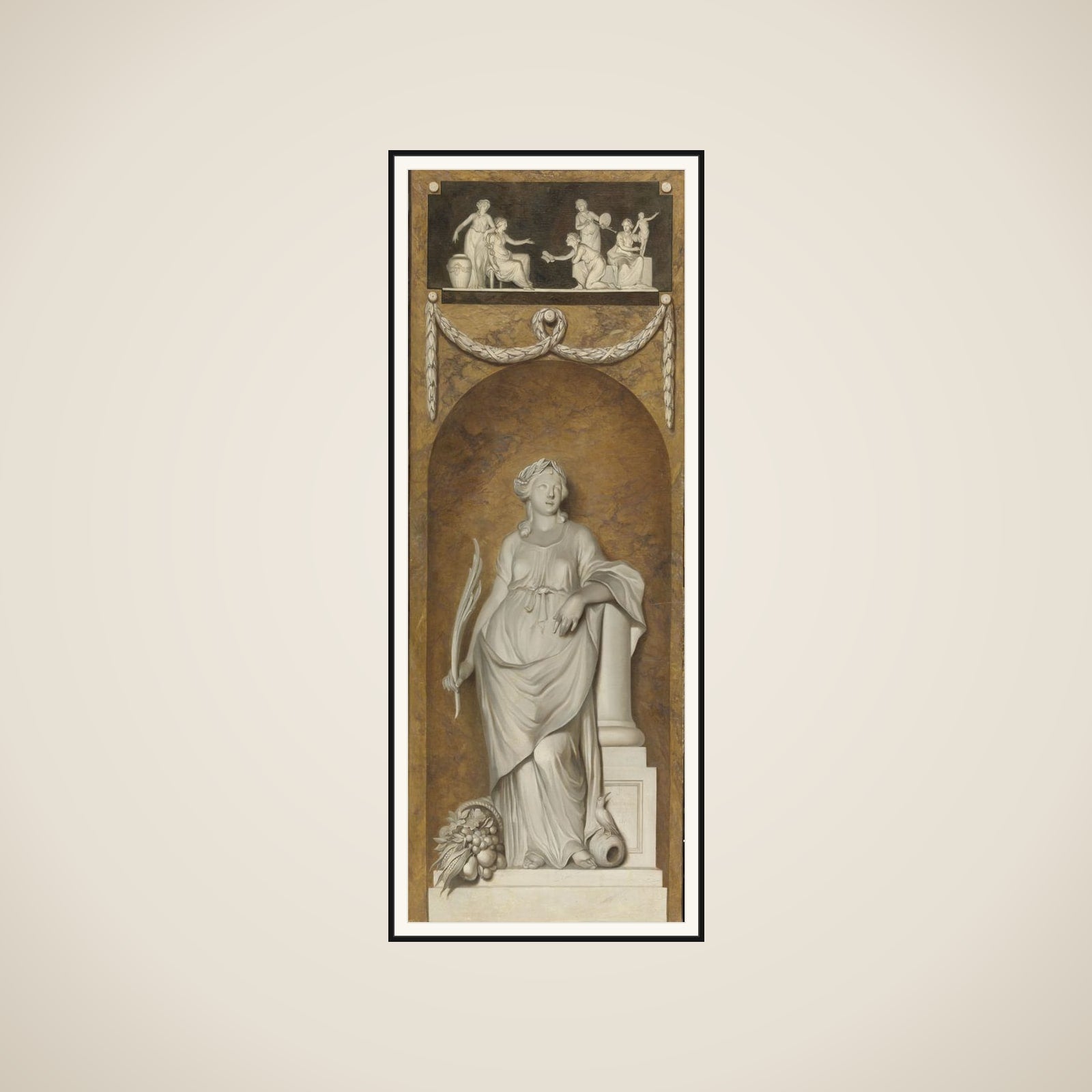 Painted Wall Hanging with Peace framed