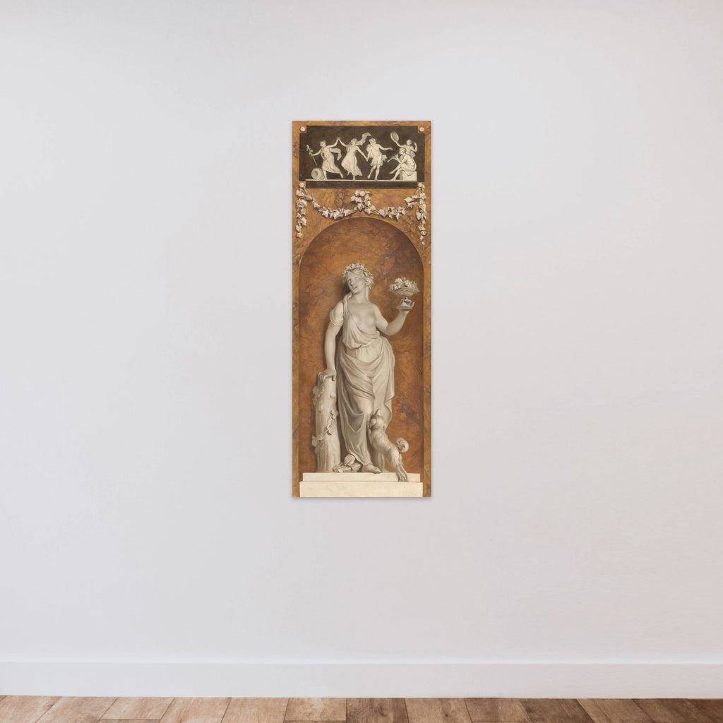 Behangselschildering met bacchante unframed — shown to scale