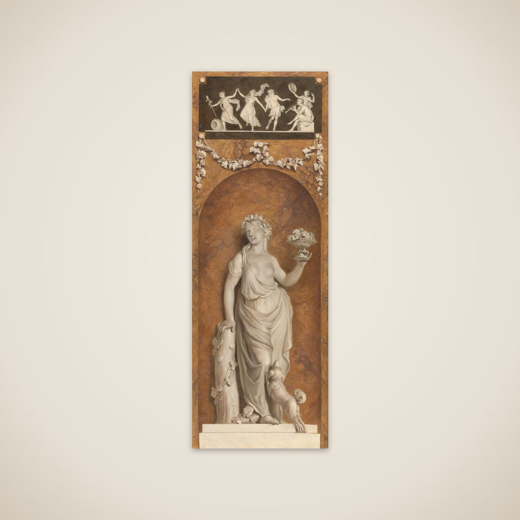 Behangselschildering met bacchante unframed print