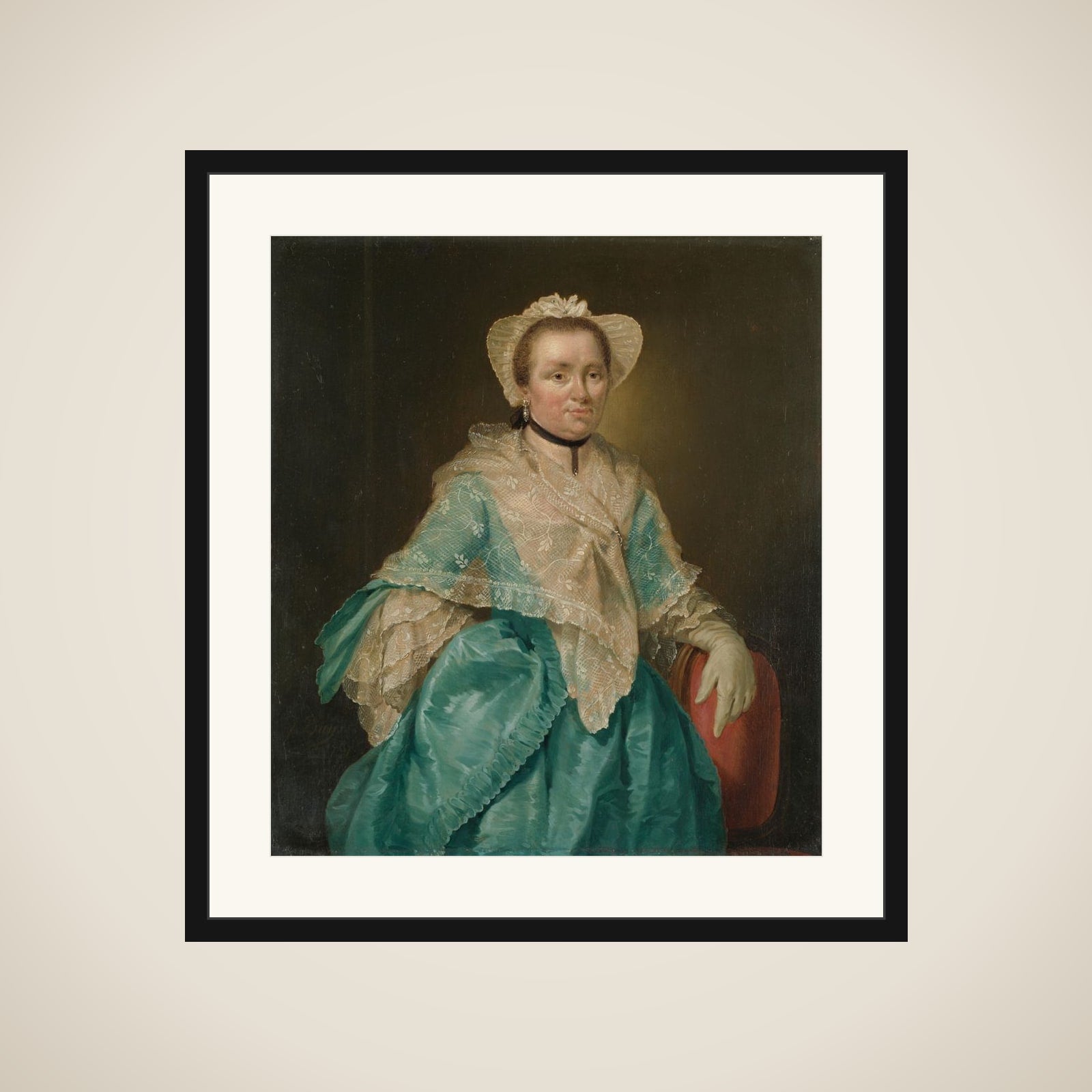 Portrait of Elisabeth Troost (1730-1790) framed