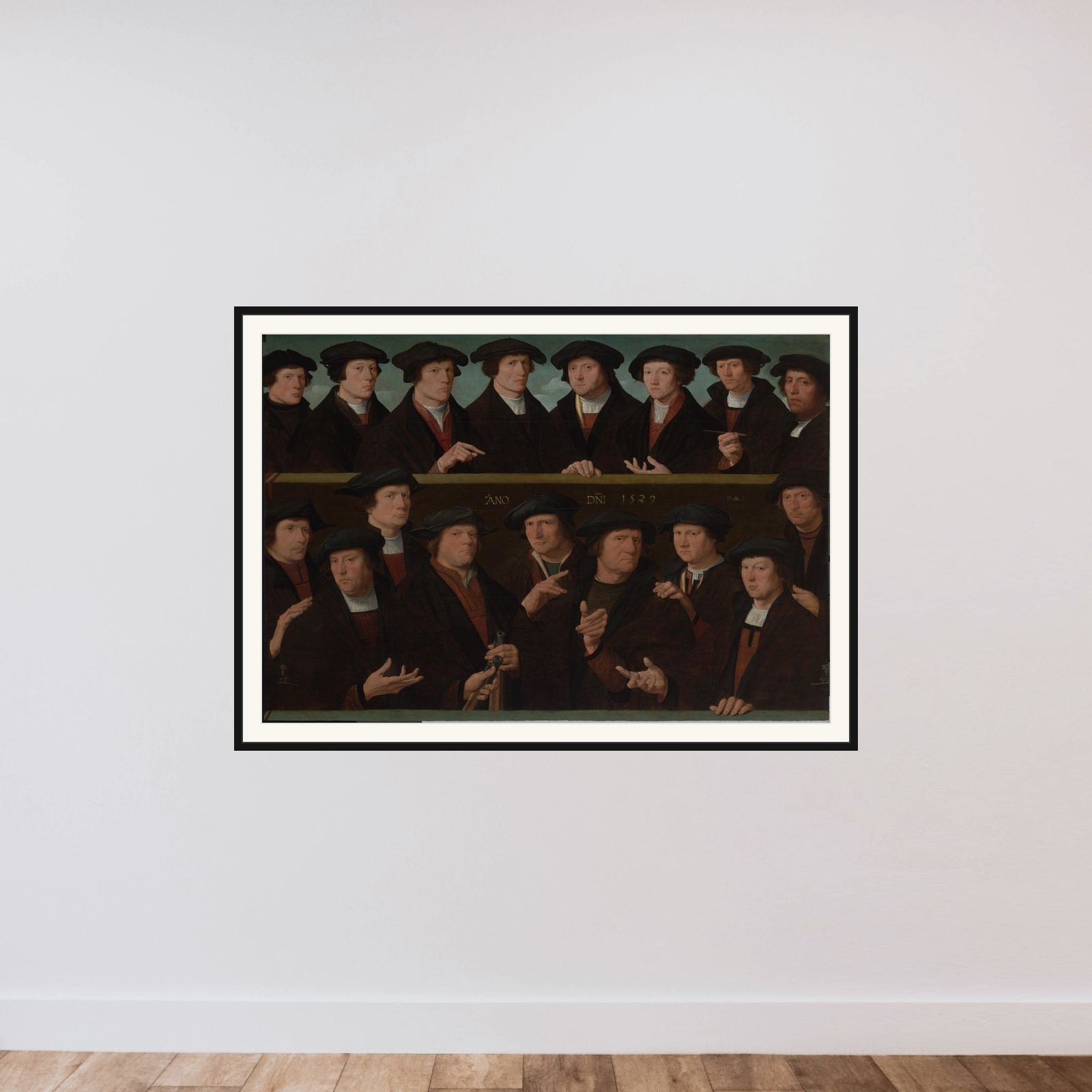A Group of Guardsmen, 1529 framed — shown to scale