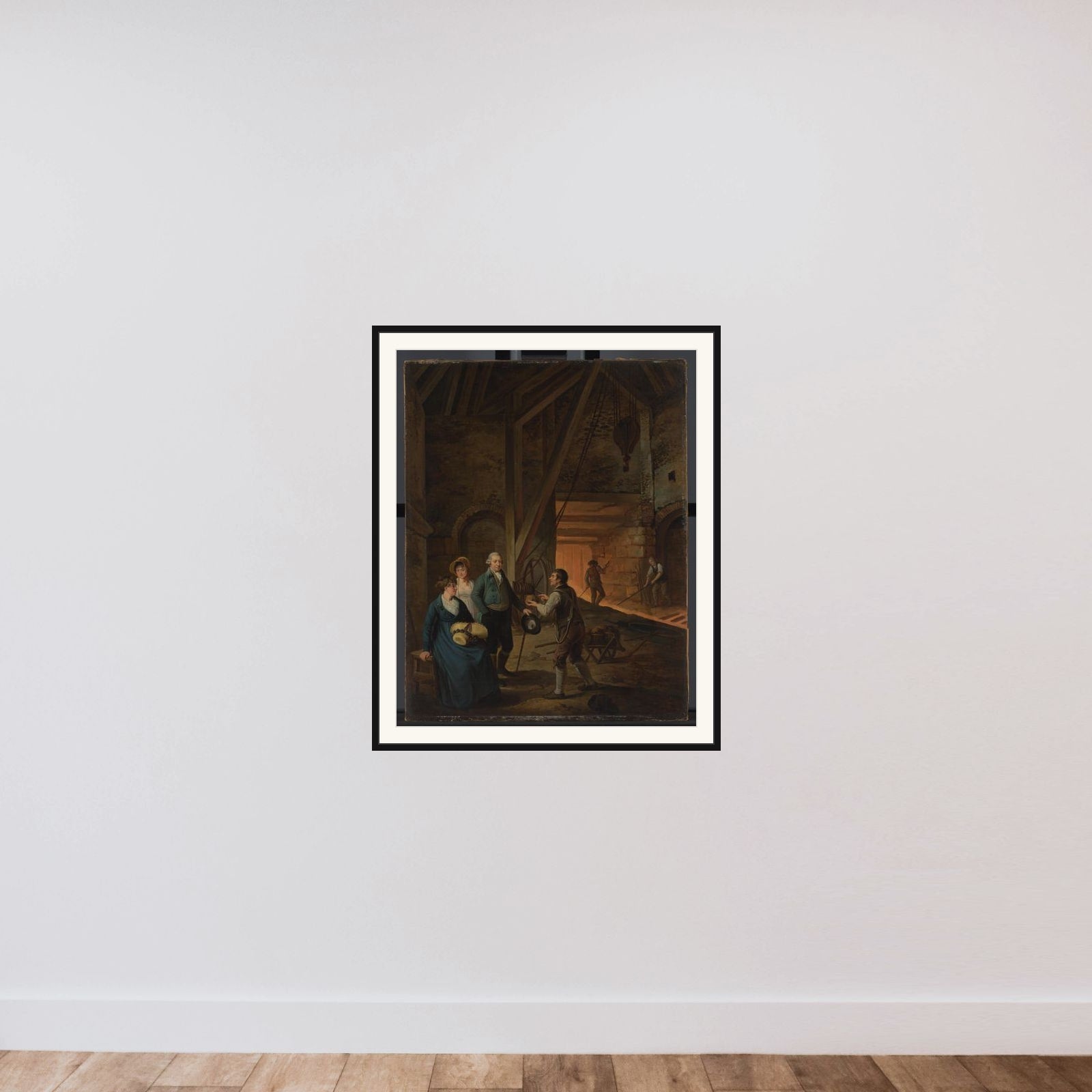 Jan Daniël Huichelbos van Liender, Petronella van Liender and Adriana Reepmaker in an English Iron Foundry framed — shown to scale