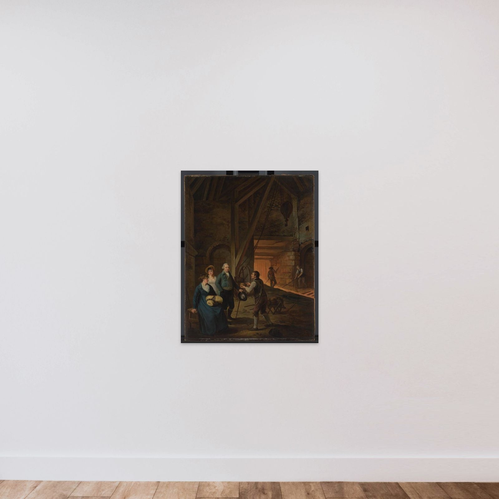 Jan Daniël Huichelbos van Liender, Petronella van Liender and Adriana Reepmaker in an English Iron Foundry unframed — shown to scale
