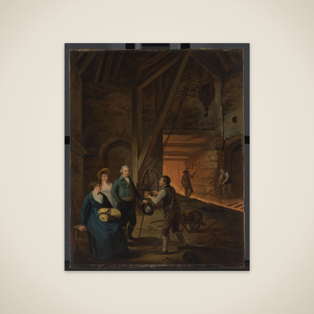Jan Daniël Huichelbos van Liender, Petronella van Liender and Adriana Reepmaker in an English Iron Foundry unframed print