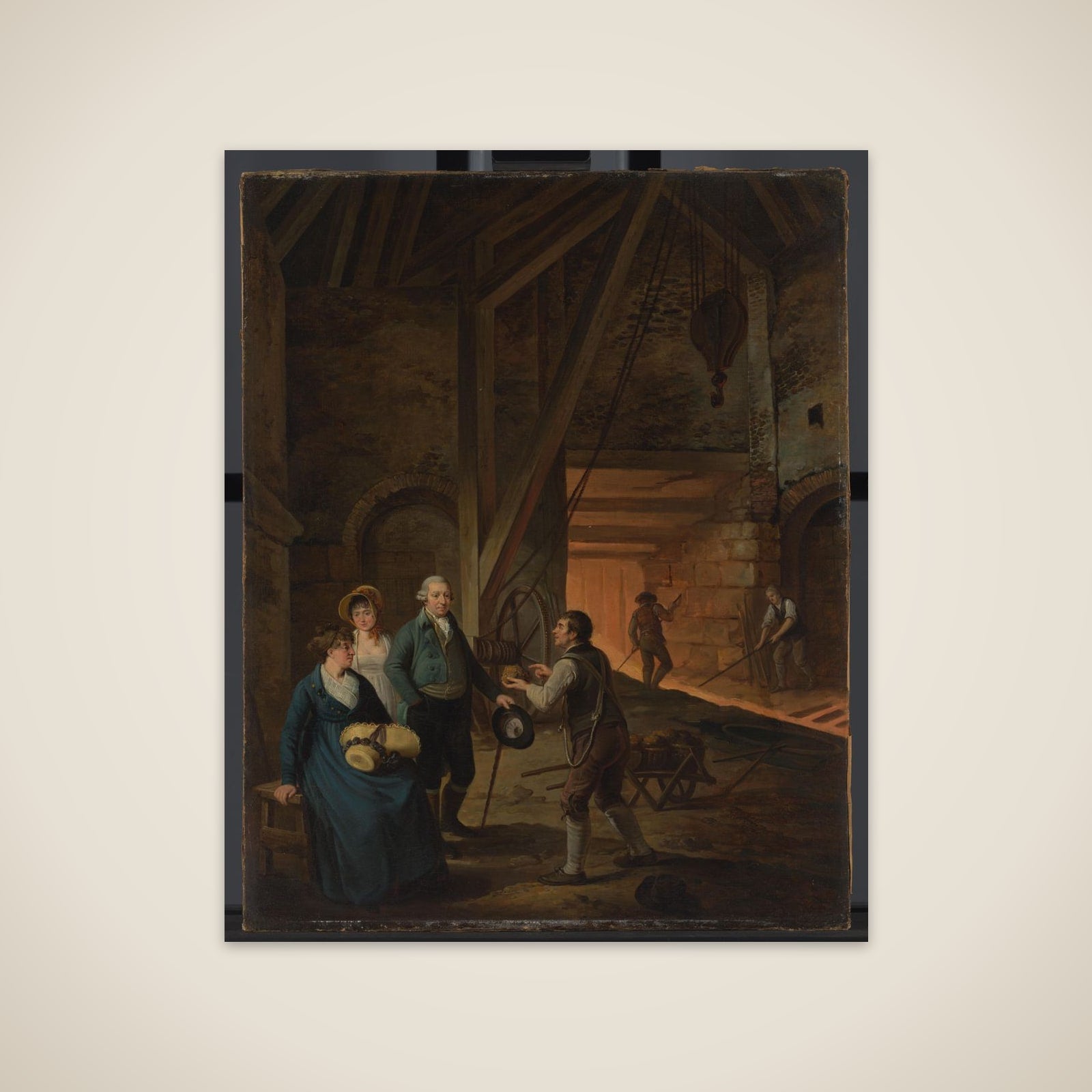 Jan Daniël Huichelbos van Liender, Petronella van Liender and Adriana Reepmaker in an English Iron Foundry unframed print