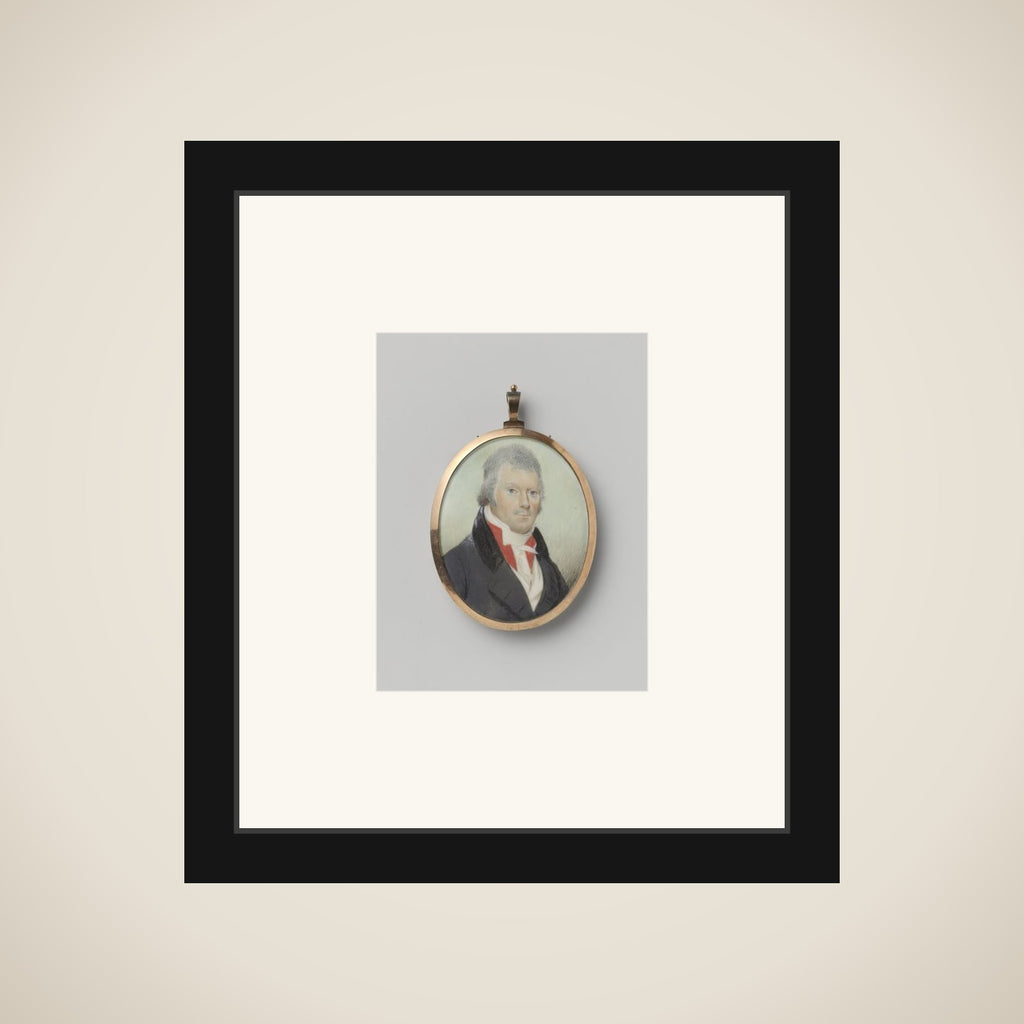 Ovalen portretminiatuur van Mattheus Sigismundis Schuster (1757-1826) framed