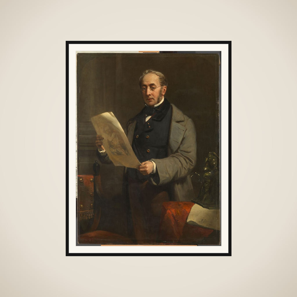 Portrait of Jacob de Vos Jacobszoon (1803-1878). Amsterdam Art Collector and Owner of the Historical Gallery De Vos framed