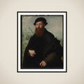 Portrait of een man framed