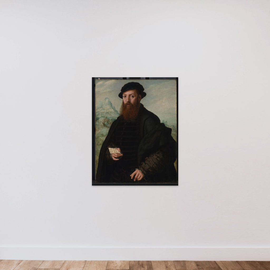Portrait of een man unframed — shown to scale