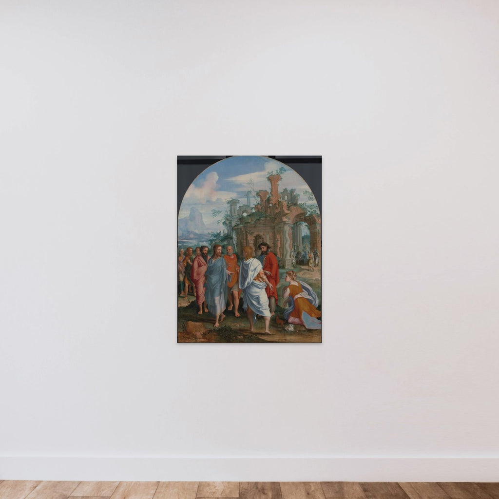 Jesus and the Canaanite Woman unframed — shown to scale