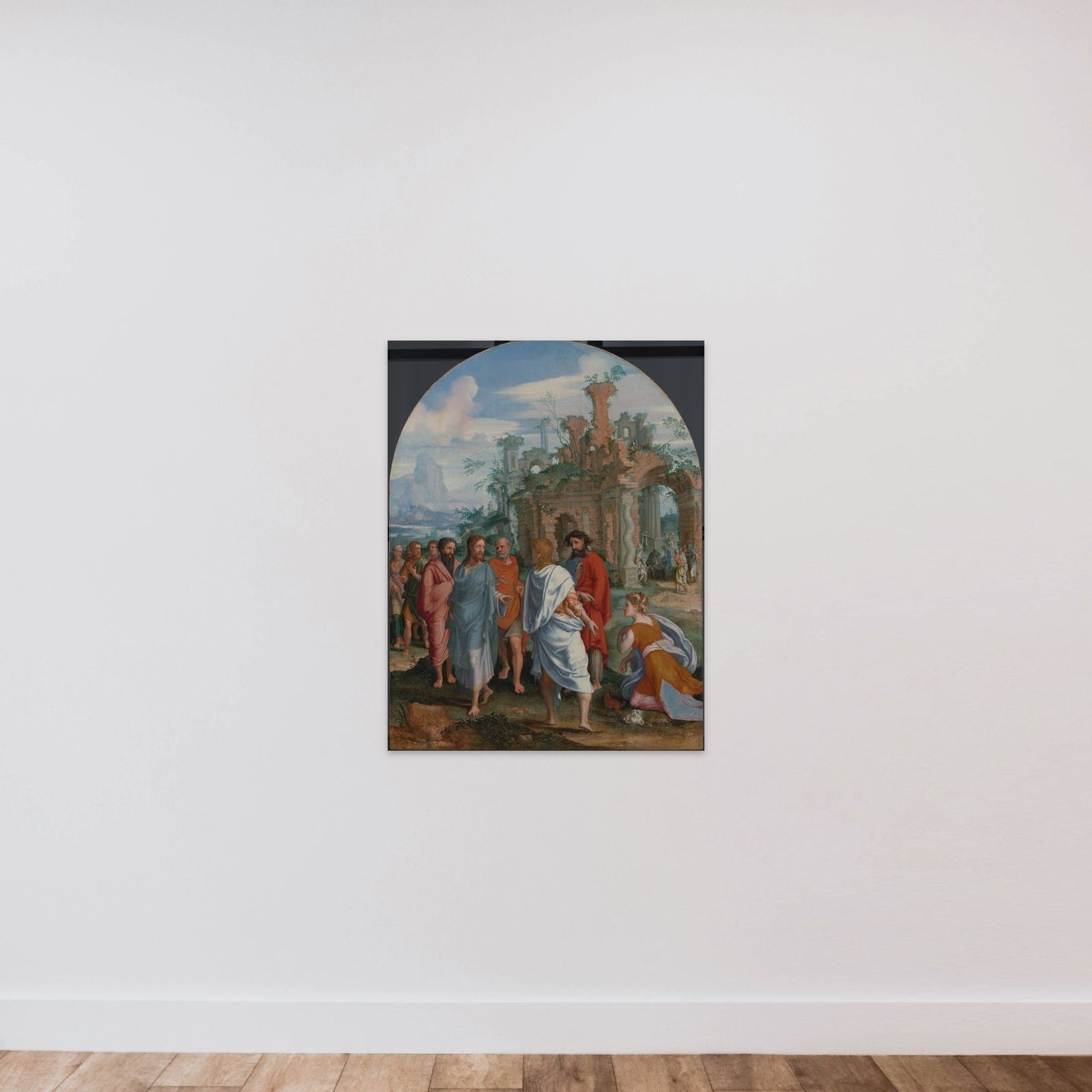 Jesus and the Canaanite Woman unframed — shown to scale